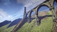 An example of a large medieval bridge (Image via Minecraft)
